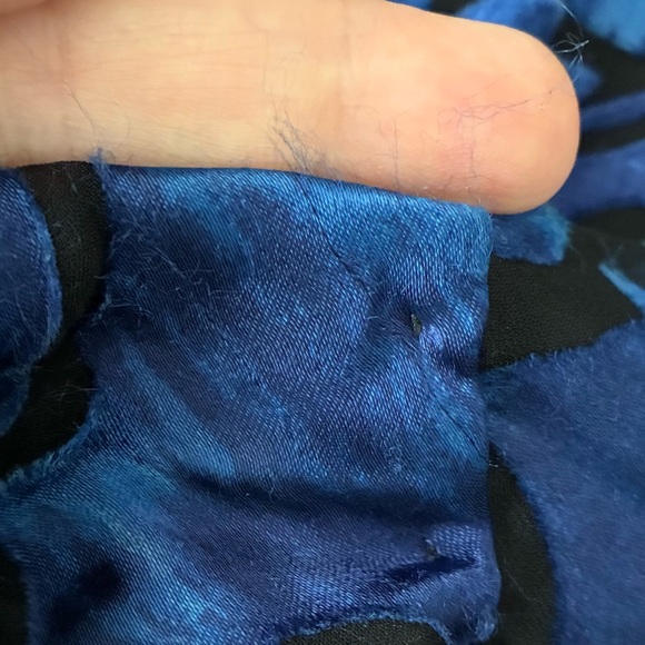 Alex Evenings Silk Blend Blue & Black Beaded Halter Mini Dress 8 - Picture 16 of 16